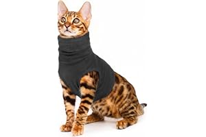 PUMYPOREITY Hund halsskydd, hund hals kirurgi återhämtning kostym kirurgiskt nackskydd katt öra hematomsjal (grå, XS)