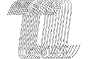 Jewan 15 pezzi Ganci a S in acciaio inox, 14.7 cm Ganci a forma di S Ganci da Macellaio per Bagno, Camera da Letto, Ufficio, Cucina, Negozio, Lavorazione della Carne