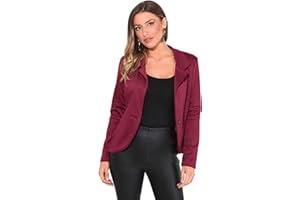 KRISP Chaqueta Mujer Vestir Casual Elegante Básica Blazer Talla Grande Traje Manga Larga Joven