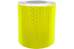 AUTOZOCO Ruban réfléchissant adhésif haute intensité PVC 3 mètres de long x 5 cm de large, bande adhésive en fibre réfléchissante, adhésif protection réfléchissante, bande réfléchissante, jaune