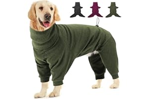 Dotoner Abrigo de Forro Polar cálido de Cuatro Patas para Perro,Abrigo de Invierno para Perro,Resistente al Viento,Cuerpo Completo,Acogedor Pijama Traje para pequeños,medianos y