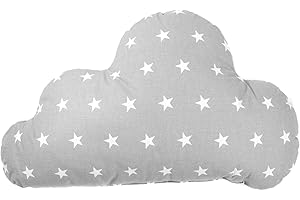 ‎AMILIAN Amilian Wolken Kissen Kuschelkissen flauschig Dekokissen mit Füllung Sofakissen für Kinderzimmer Wohnzimmer Schlafzimmer weich und kuschelig Muster: Sternchen Grau
