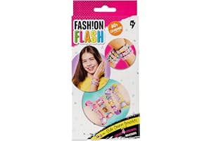 Simba Fashion Flash Slide-Charm armband – DIY smyckeset med 4 armband och över 50 berlocker att sätta på, kreativt armband pysselset för barn från 5 år