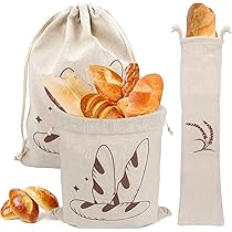 Sacchetti Per Pane In Lino Naturale - Mantieni Fresco Il Pane Più A Lungo Con Stile - Foto 12