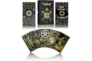 WJPC Gold Foil Tarot Cards with Guide Book Set&Gift Box for Beginner& Expert. Original DesignTarot Decks, Tarot Cards Decks