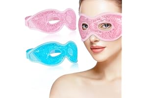 Heyu-Lotus 2 Stück Augenmaske Kühlend, Gel Kühlmaske Warm Augen Kühlbrille Kühlende Wiederverwendbare Kühlende Augenmaske(Rosa)