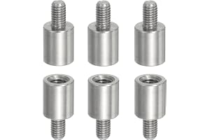 PATIKIL Avståndsavstånd, 6 st M5 x 8 mm hane till M6 x 12 mm hona 304 rostfritt stål rund trådreducerare distanser muttrar bultar gängadaptrar reducerare förlängare