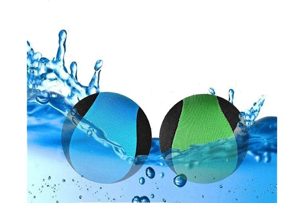 MAKFORT 2 Pcs Balle rebondissante d'eau de pour la Piscine et la mer Jeu de Sports Aquatiques d'amusement pour Adolescents Adultes la Famille et Les Amis (Bleu + Vert)
