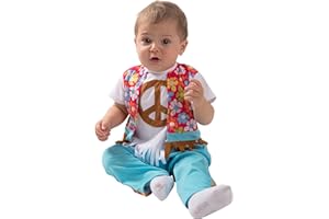 EUROCARNAVALES, SA Hippie Baby Costume 60s Fancy Dress Colourful – Multicoloured