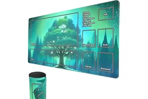 SMATCAMP MTG Spielmatte, 60x35cm Spielmatte für TCG MTG Kartenspielmatte, genähte Kanten, MTG Spielmatte mit Zonen, Glatte Gummioberfläche, Kampfspielmatte