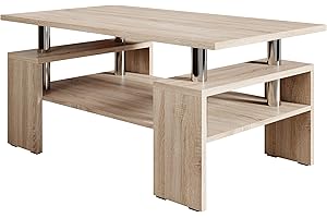 ‎MIRJAN24 Mirjan24 Couchtisch Cube, geeignet als Elegante Sofatisch fürs Wohnzimmer, stilvoll Kaffeetisch (Sonoma Eiche)