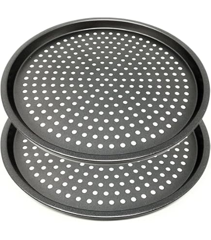 Teglie Per Pizza NALCY, 2 Pezzi, 28 Cm, Antiaderenti, Forate, In Acciaio Al Carbonio, Per Pizza, Pane, Patate, Lavabili In Lavastoviglie
