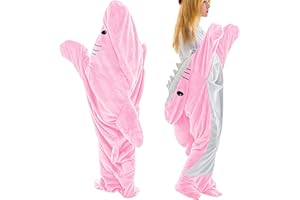 QYBFMSM Hai Decke Zum Anziehen Cozy Shark Blanket Super Weich Haidecke Erwachsene Hai Kostüm Adult und Kinder Haifisch Decke Flanell Hai Pyjama Wearable Onesie Hai Schlafsack