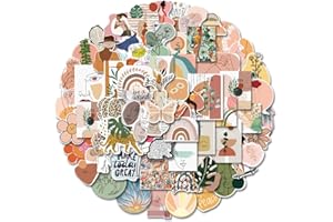 Bafanly 100 Pieces Boho Aesthetic Stickers Minimalist Abstract Line Art Decoration for Water Bottle Laptop Phone Skateboard Stickers for Teenage Girls Kids Women