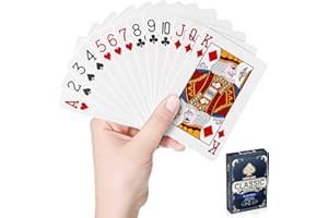 Wugauwor wasserdichte Spielkarten, Kunststoff Spielkarten, Kartenspiel, Wasserfeste Poker Karten für Camping Spiele, Playing Cards für Blackjack Bridge Kartenspiele, 1 Deck, Blau