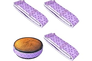 DIYJEP Bandes de Gâteau, 3 Pièces Bandes de Moule à Gâteau, Cuisson Même Bandes Réglables, Sangle de Protection de Plateau Cuisson Uniformes, Ceinture épais Absorbant Bake Even Bandes Strip Set