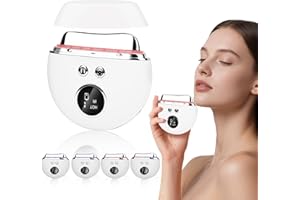 TAVADA EMS Gua Sha,Elektrisches Gesichtsmassagegerät,Gesichtsformungswerkzeug mit Rot,Blau,Grün&Buntfarbigslicht,EMS Gesichtsmassage mit Vibration & Wärme für Gesichtsstraffung,Anti Falten Anti Aging