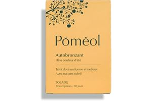 Autobronzant - Complément alimentaire ǀ Teint Hâlé Naturel & Doré sans Soleil ǀGélules ǀ 30 jours ǀ 4 pigments, beta carotene, Vitamines C & A, Cuivre ǀ POMÉOL