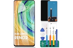 SRJTEK Schermo TFT LCD per OPPO Reno2 PCKM70, PCKT00, PCKM00, CPH1907 Touch Digitizer senza cornice (nero, senza impronte digitali, area di visualizzazione)