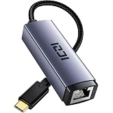 ICZI Adaptador USB C a Ethernet, RJ45 a USB C Gigabit 1000Mbps Adapter de Red LAN, Compatible con iPhone 17 iPad Pro/Air MacB