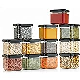 Nexium Plastic Kitchen Container Set with Airtight Lids for Storage | Masala Box Set of 12 500ml