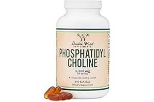 DOUBLE WOOD SUPPLEMENTS Phosphatidylcholine 1,200 mg Enhanced Version of Sunflower and Soy Lecithin | Non - GMO Support Brain Health (210 Softgels)