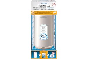 THERMACELL Diffuser mot myggor och tigermyggor - 20 m²- utomhus | Trådlös, nomad - vit - trädgård, terrass, pool - snabb effekt, luktfri - refill ingår ej - THHALOBLANC