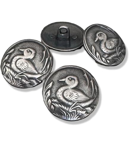 Metallknöpfe Mit Süßem Enten-Motiv – 10 Stück, Altsilber, 15mm Oder 20mm, Ideal Für Dirndl & Tracht