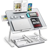 Bix SAIJI K7 Ultimate PVC Deri &Ccedil;ıkarılabilir Silikon B&ouml;lmeli Depolama &Ccedil;ekmeceli Ayarlanabilir Katlanır Diz&uuml;st&uuml; Yatak Masası, 