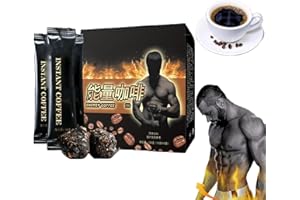 XEBULAR Men's Energy Coffee - Black Maca Powder Organic, Black Maca Men's Energy Coffee, Instant Maca Coffee for Men, Energy Supplements, Increase Energy & Strength (1 Box)