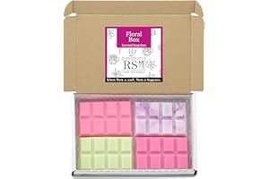 RS Wellness Highly Scented Floral Wax Melts - Rose, Lavender and Vanilla, Peony and Raspberry Blush, Mint and White Jasmine - 4 x Snap Bar Box - Handpoured Soy Wax, Home Fagrance Gift Box