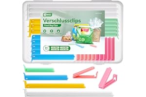 Inwee 26 Stück Verschlussclips, 6 Farben&4 Größen Verschlussclips für Beutel,Tütenclips Verschlussclips für Frischhalten, Clips Groß, Wiederverwendbare Klammern für Gefrierbeutel und Tierfutterbeutel