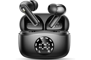 CHALVH Auriculares Inalámbricos Bluetooth, Auriculares Bluetooth 5.4 HiFi Estéreo, 48H Cascos Inalambricos Bluetooth con ENC Reducción de Ruido, Pantalla LED, Carga Rápida USB-C, IPX7 Impermeable Audifonos