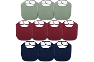 Hakochia Waterproof Baby Bibs Cotton Super Soft Absorbent 4-Layer Unisex Baby Bandana Bibs With Adjustable Snaps for Boys Girls Infants Newborn Feeding, Teething, Drooling,3-36 Months 10 Pack