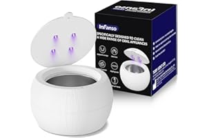 Ultrasonic Retainer Cleaner, InFanso 42kHz Portable Retainer Cleaner Machine with UV-Light for Dentures, Aligner, Mouthguard & All Dental Appliances