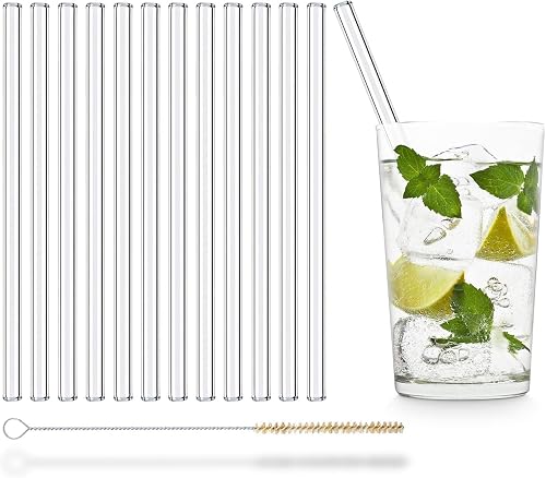 Glasstrohhalme 12er-Set, 20 cm, made in Germany