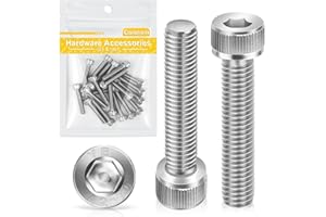 Śruby cylindryczne z gniazdem sześciokątnym M5 x 25 mm, 20 sztuk, Caianwin DIN 912 stal nierdzewna (A2 V2A) śruby do maszyn przemysłowych, pojazdów silnikowych, budownictwa