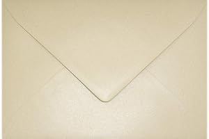 Netuno 100 sobres nacarados de color arena DIN b6 125x175mm 120g Aster Metallic Sand con solapa engomada puntiaguda sin ventana para invitaciones boda Navidad bautizo cartas tarjeta fiesta bricolaje