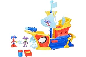 SPIDEY AND HIS AMAZING FRIENDS Marvel, Water-Webs, Juguete Barco Pirata con telarañas y Burbujas