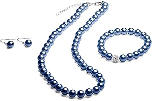 FlexiStore Collana di perle - braccialetto - Orecchini - Set di gioielli - HAO