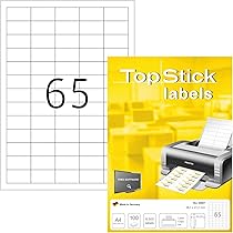 Etichette Autoadesive TopStick | 400 Etichette Bianche | 105x148 Mm | Per Stampanti Laser E Inkjet | 100 Fogli A4