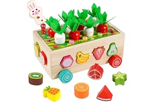 KIZTOYS&A Kiztoys® Montessori Spielzeug Ab 1 Jahr Holzspielzeug 7-in-1 Farmspiel Motorikspielzeug Aus Holz Steckwürfel Sortier Und Stapelspielzeug Lernspielzeug Geschenk Für 1 2 3 4 5 Jahre Kleinkind
