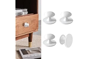 CcHhyyt 4 Stück Selbstklebende Knöpfe für Schrank Weiß Selbstklebende Schrankknöpfe aus Edelstahl Knauf zum kleben für Schubladen Duschtür Spiegelschrank Glastür Türknauf ohne Bohren Möbelgriffe