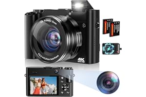 ZOSTUIC Macchina Fotografica Digitale, 64MP 4K Zoom Digitale 16X Fotocamera Digitale Autofocus con Flash Potente Macchina Fotografica Compatta con Scheda 32GB