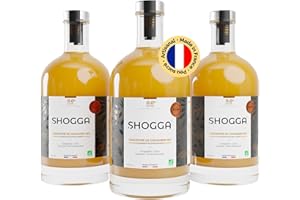 SHOGGA | Jus de gingembre bio | Made in France | Boisson premium sans alcool | 12 super-aliments : gingembre frais pressé à froid, citron, curcuma, poivre de Kampot, herbes et épices (3 x 500 ml)