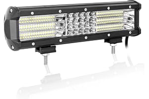 Willpower Barra LED 4x4 330W 30cm Barras Luce de Trabajo 9D Combinación de Punto Inundación Foco Led 12V 24V 6000K Faro Led IP67 Impermeable para Coche Tractor Camion Barco ATV UTV SUV
