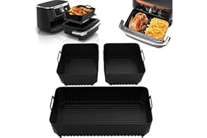DREAKU Moule Air Fryer, 3PCS Accessoire Air Fryer pour Ninja Air Fryer 10.4L AF500EU, Moule Silicone Air Fryer pour Ninja Foodi Flex 10,4 L, Air Fryer Accessoires pour Ninja Air Fryer