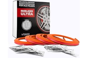 Aroba, RIMBLADES ULTRA, 2022, anneau de protection des jantes en aluminium, autocollant pour bords des jantes, styling pour jantes, protection pour rebord de la jante (orange)