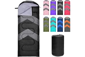 Zusentee Sacs de Couchage pour Adultes Enfant 3-4 Saisons, Imperméable Enveloppants Sacs de Couchage de Damping pour Camping Léger, Randonnée, Compact Sleeping Bag,Orange