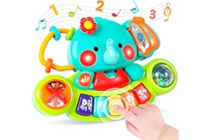 EastSun Baby Musical Toys 6 Months, 7-In-1 Baby Piano Music Toy for 1 Year Old Boys Girls, Elephant Piano Sensory Toys for 6 9 12 Months Toddlers Early Educational Toy